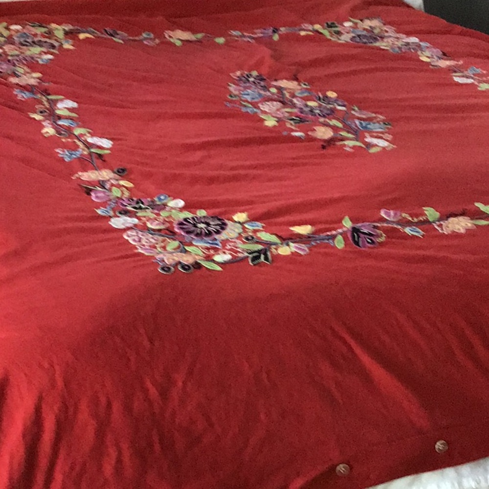 POTTERY BARN. RARE! gorgeous red full/queen duvet cover